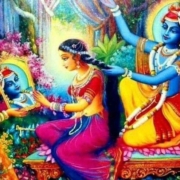 Krishna Decorates Radha’s Hair