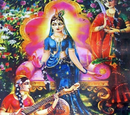 Radha Teaches Poetry to Manjaris