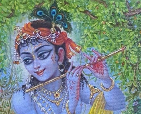 Krishna playing the flute